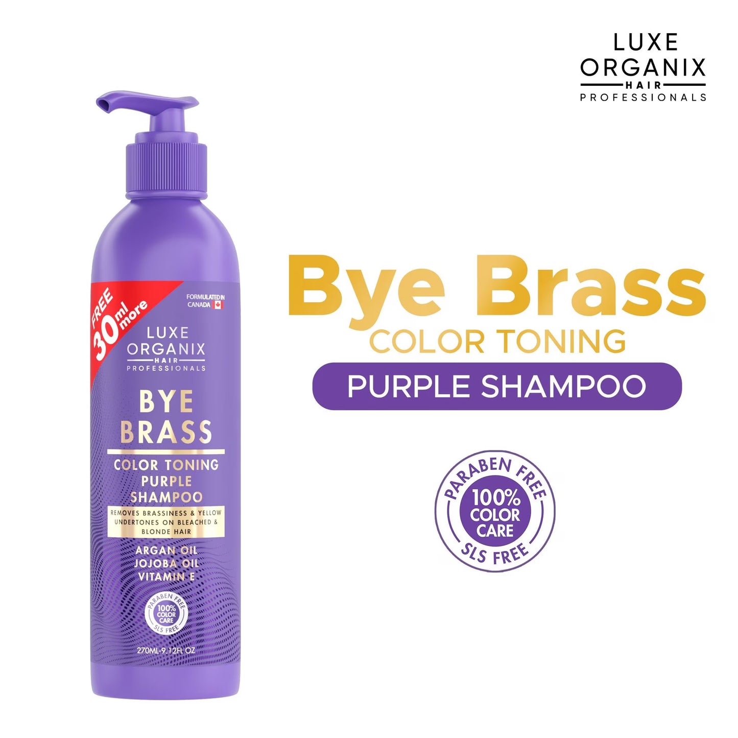 Bye Brass Color Toning Purple Shampoo
