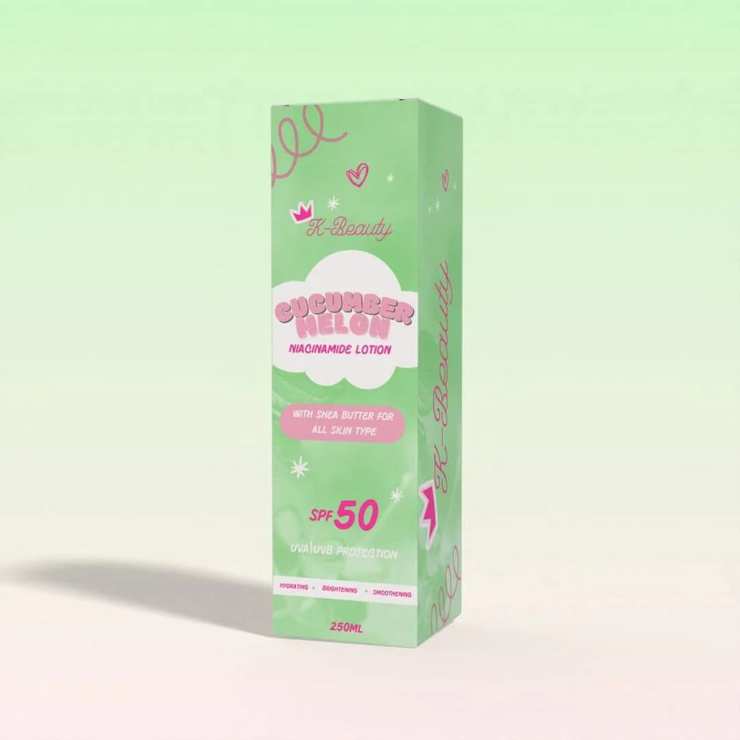 K-Beauty Cucumber Melon Niacinamide and Shea Butter Lotion SPF 50 (250ml)