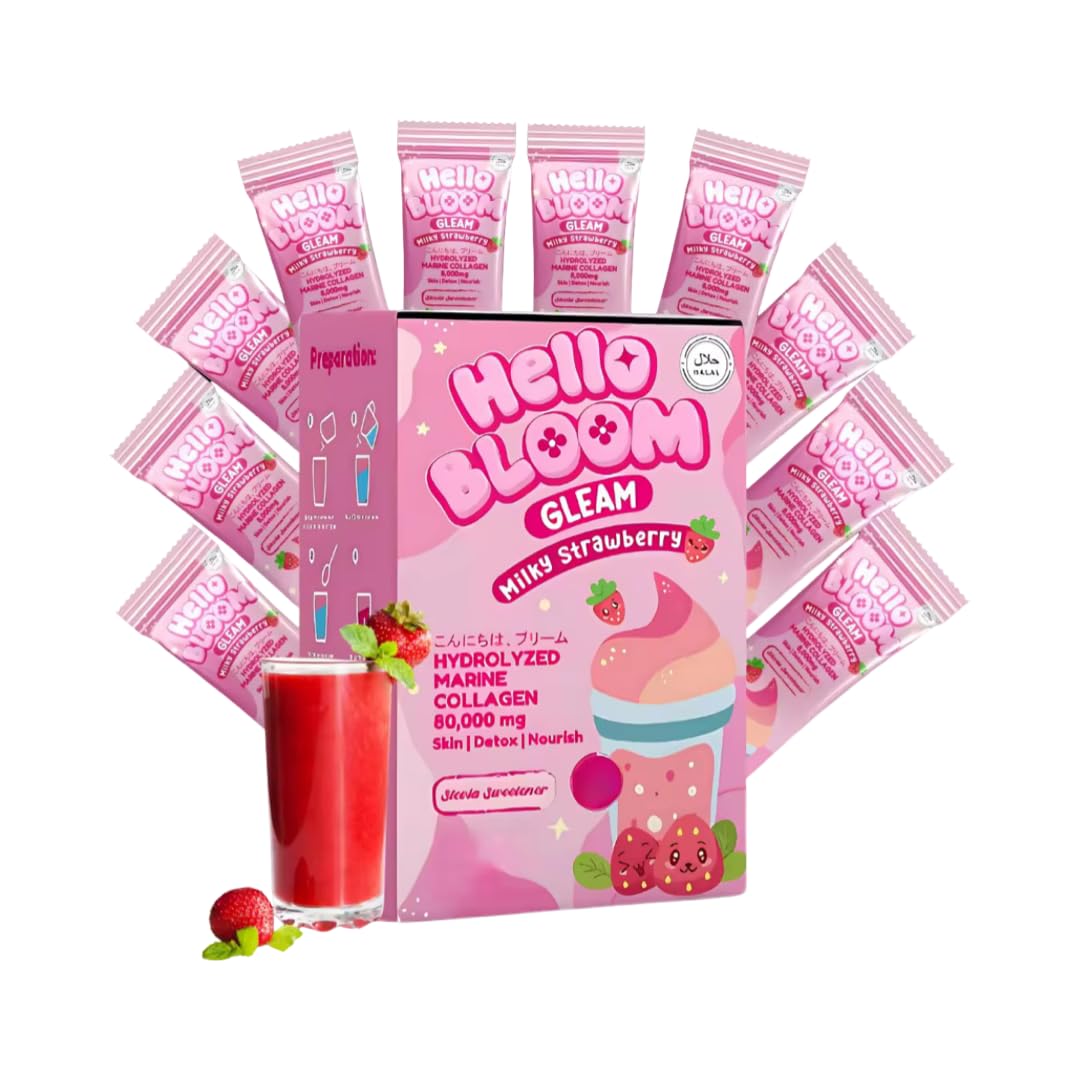 Hello Bloom Gleam Milky Strawberry (10 Sachets x 18g)