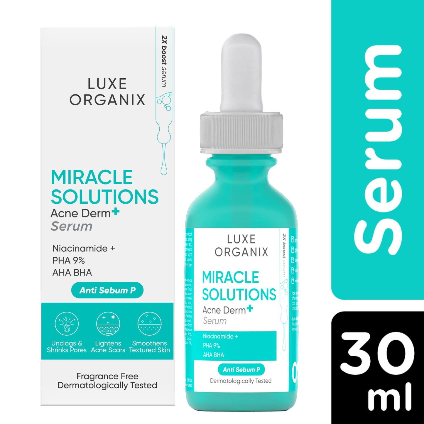 Luxe Organix Miracle Solutions Acne Derm+ Serum