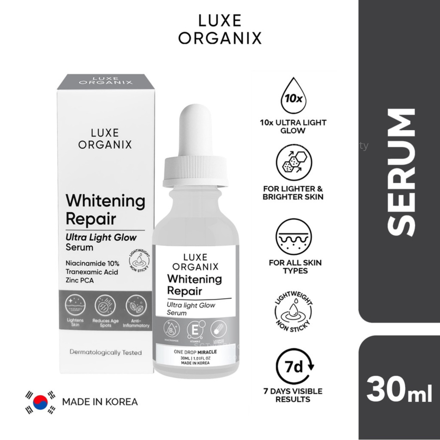 Luxe Organix Whitening Repair Ultra Light Glow Serum 30ml