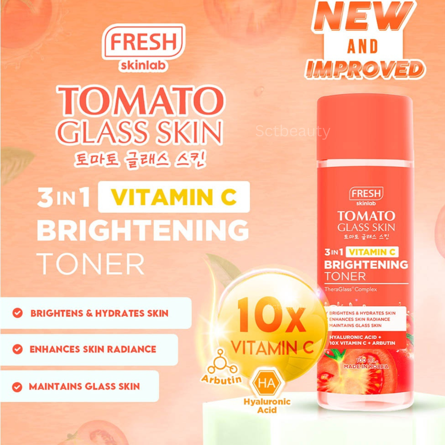 Fresh Skinlab Tomato Glass Skin 3-in-1 Vitamin C Toner 100ml