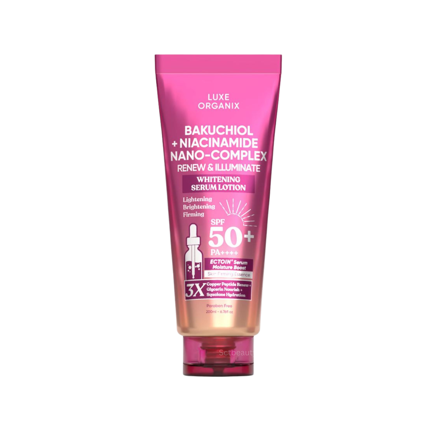Luxe Organix Bakuchiol + Niacinamide Nano-Complex Renew & Illuminate Serum Lotion (200ml)