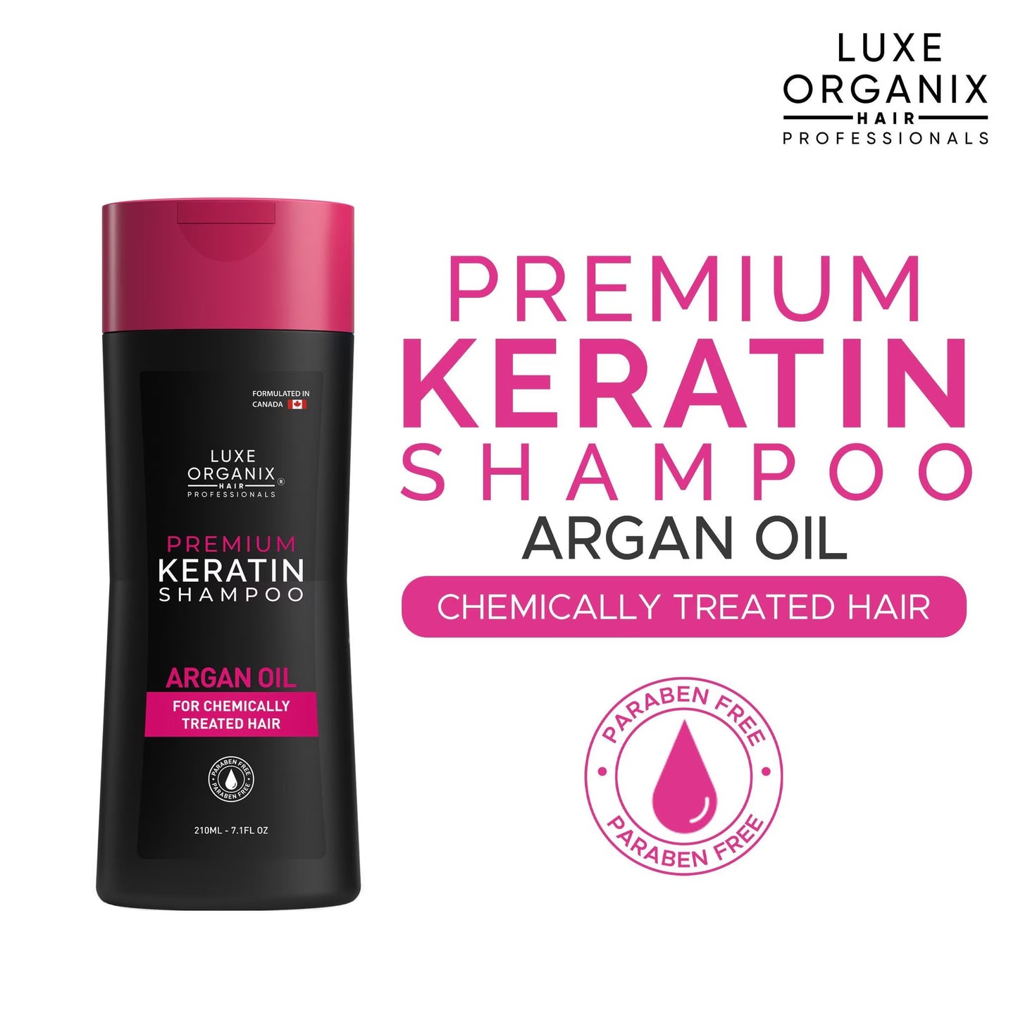 Luxe Organix Premium Keratin Argan Shampoo