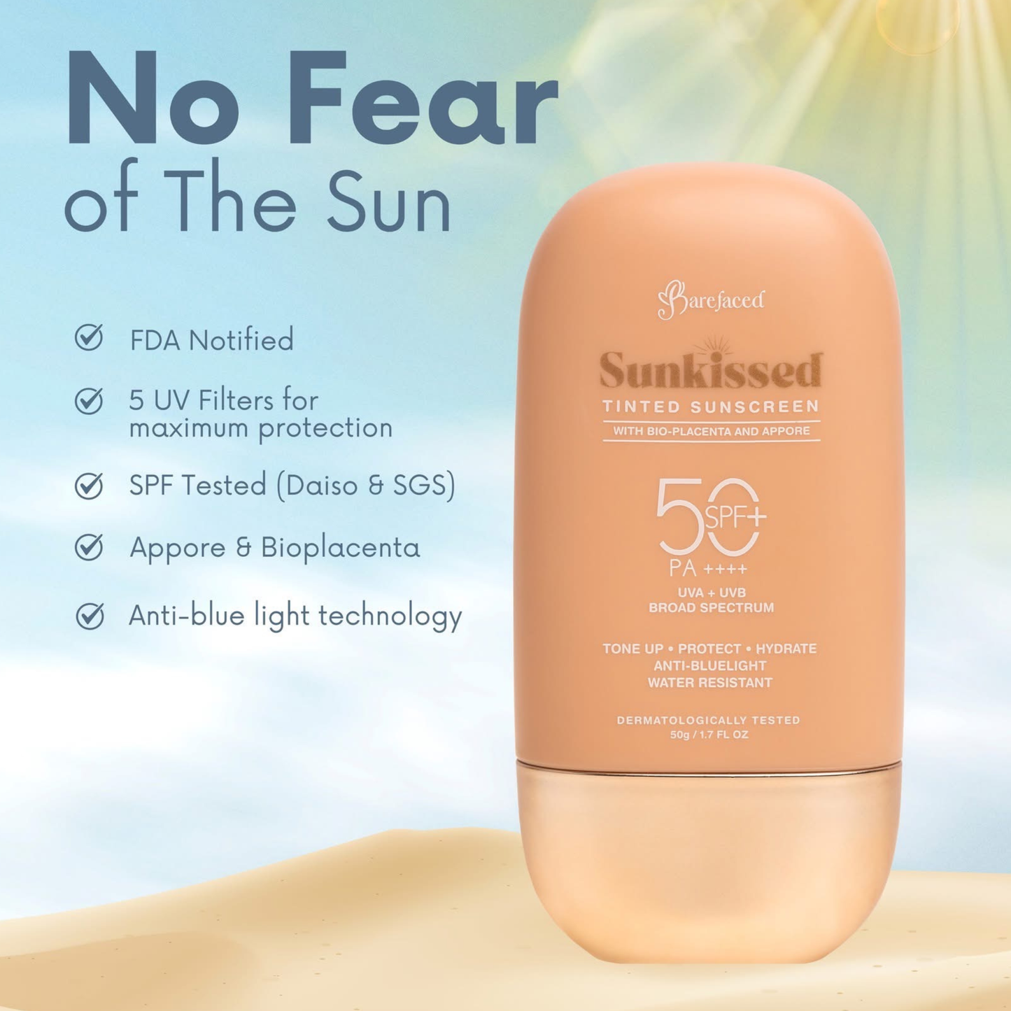Barefaced Sunkissed Tinted Sunscreen SPF 50 PA++++