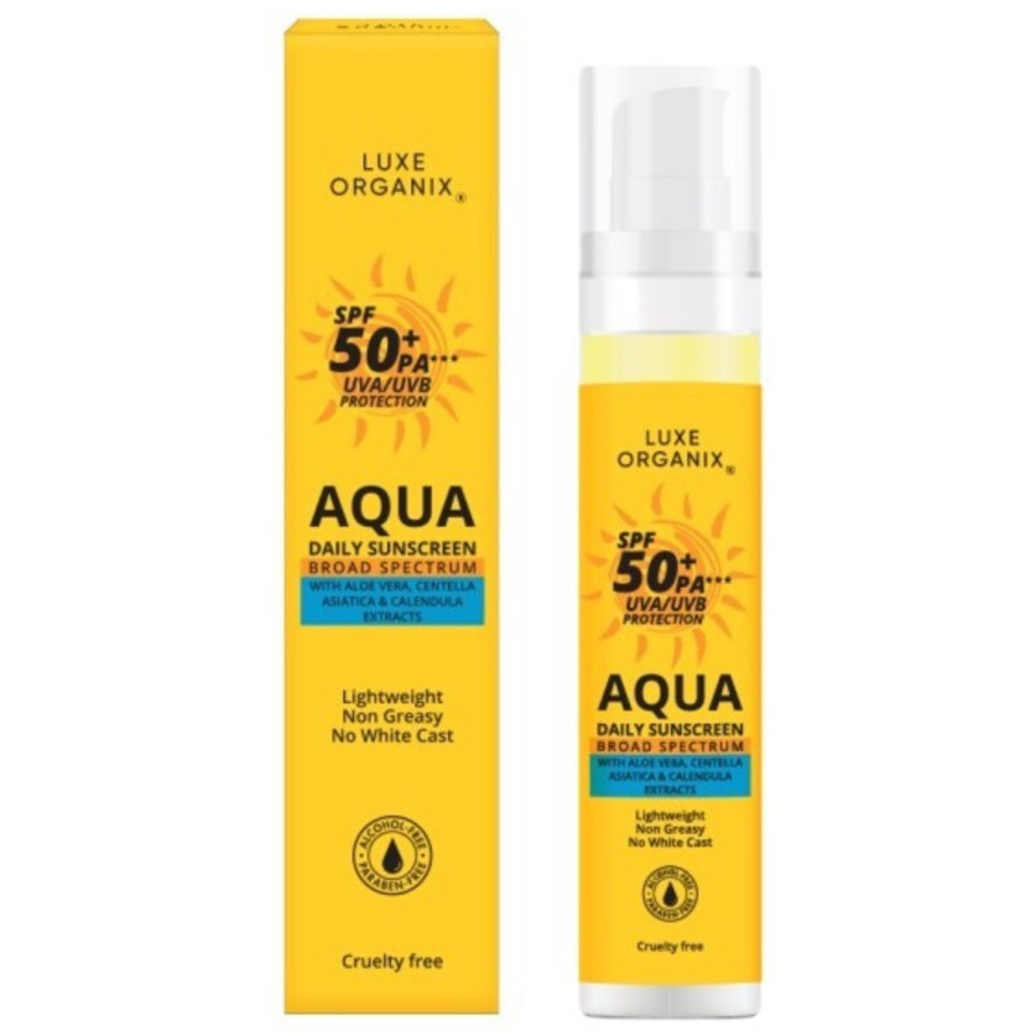 Luxe Organix Aqua Daily Sunscreen SPF50+ PA*** UVA/UVB Protection