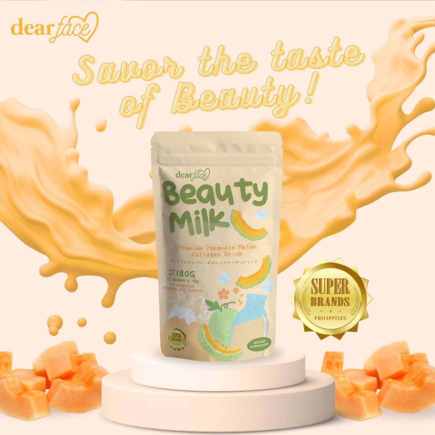 Dear Face Beauty Milk Melon Collagen Drink