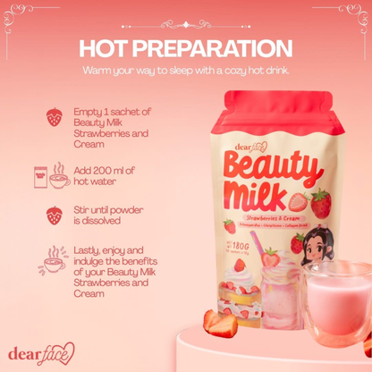 Dear Face Beauty Milk in Strawberries & Cream Drink