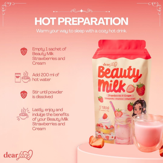 Dear Face Beauty Milk in Strawberries & Cream Drink