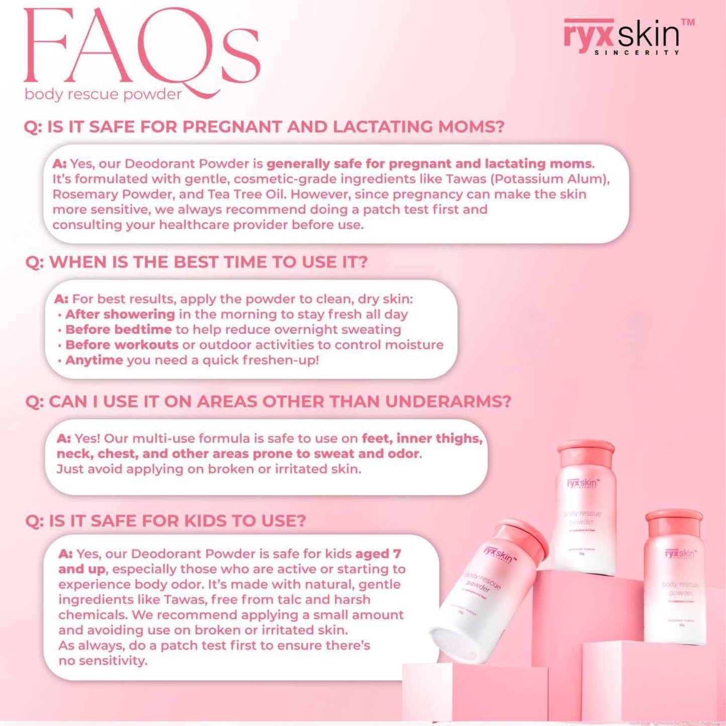 Ryx Skin Body Rescue Deodorant Powder,