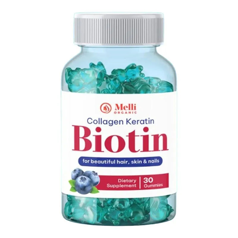 Melli Organic Collagen Keratin Biotin for Beautiful Hair, Skin & Nails 60 Gummies