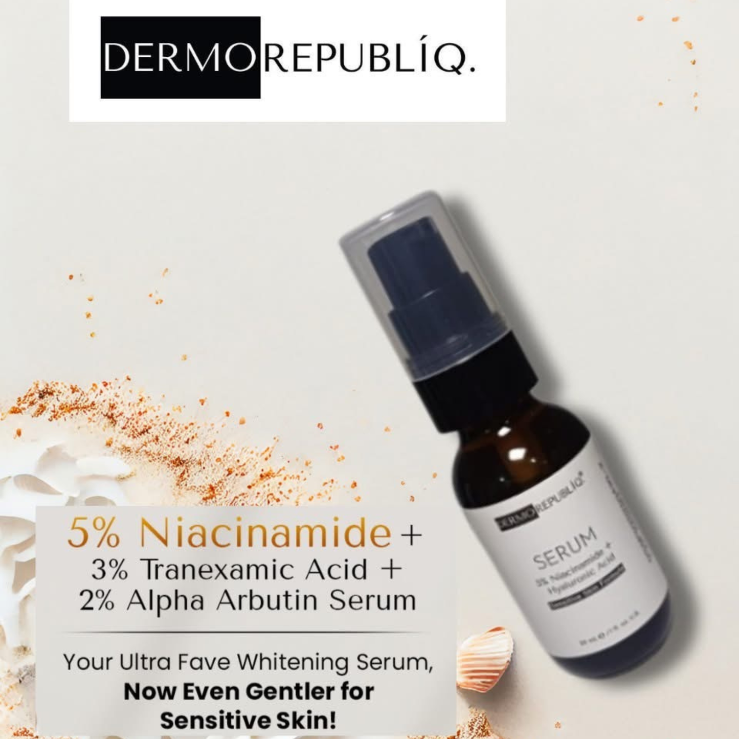 DermoRepubliq 5%, 10% Niacinamide + Hyaluronic Acid Sensitive Skin Formula