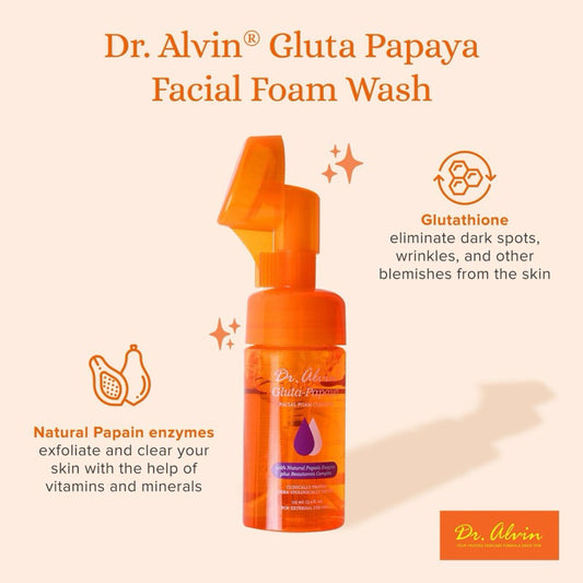 Dr. Alvin Gluta-Papaya Facial Foam Cleanser with Silicone Brush