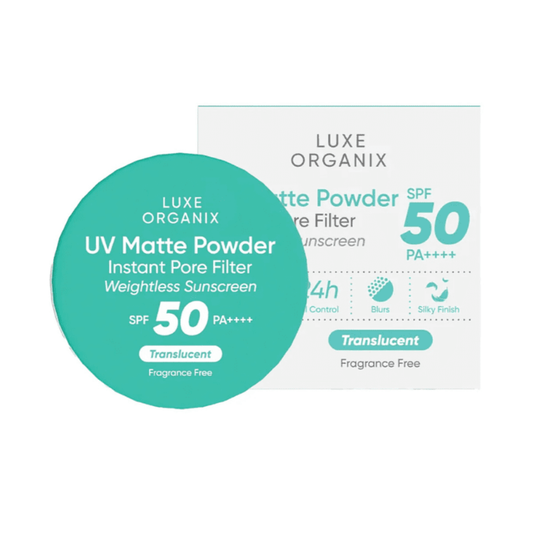 Luxe Organix UV Matte Powder SPF50 Instant Pore Filter Weightless Sunscreen Translucent