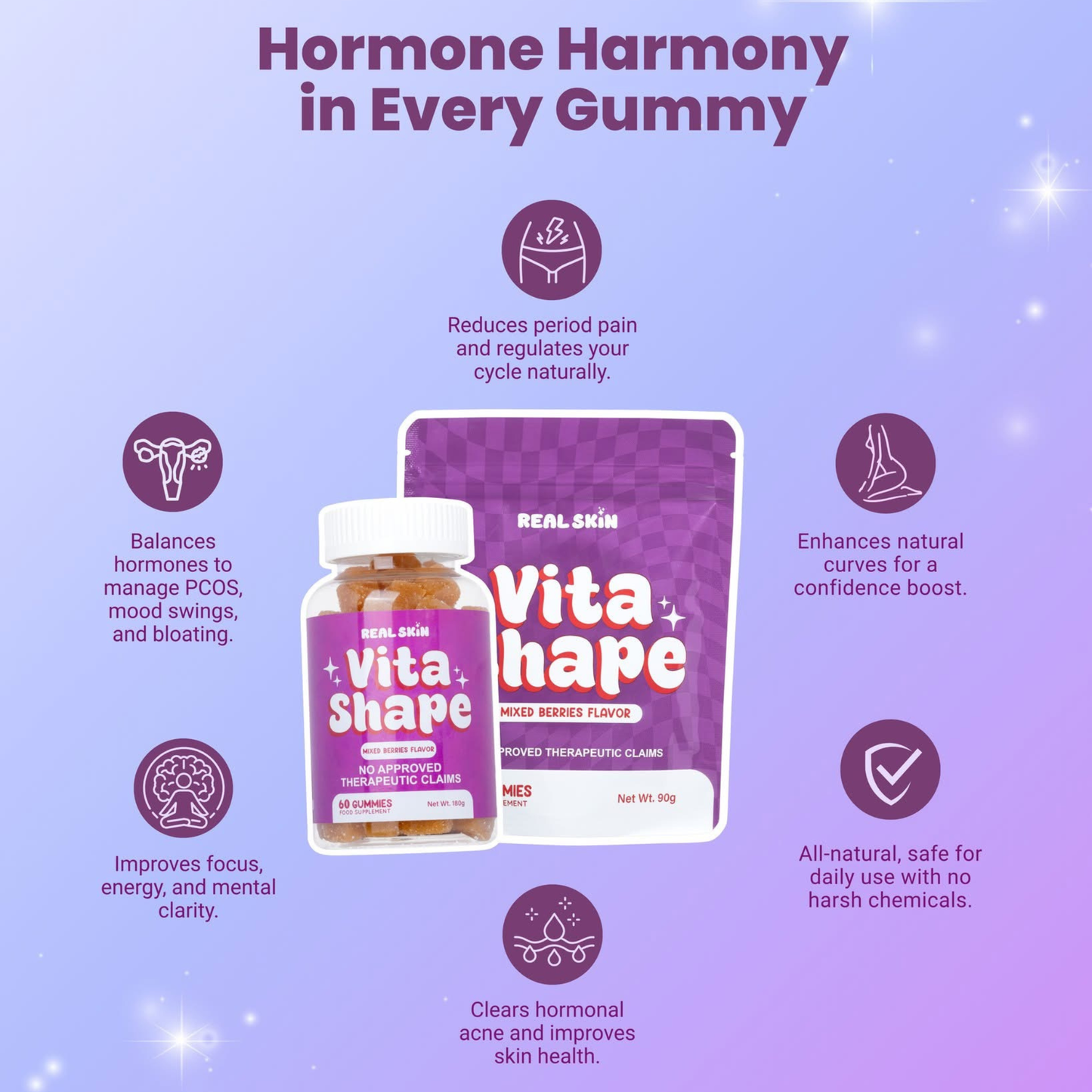 Real Skin Vita Shape 60 & 30 Gummies