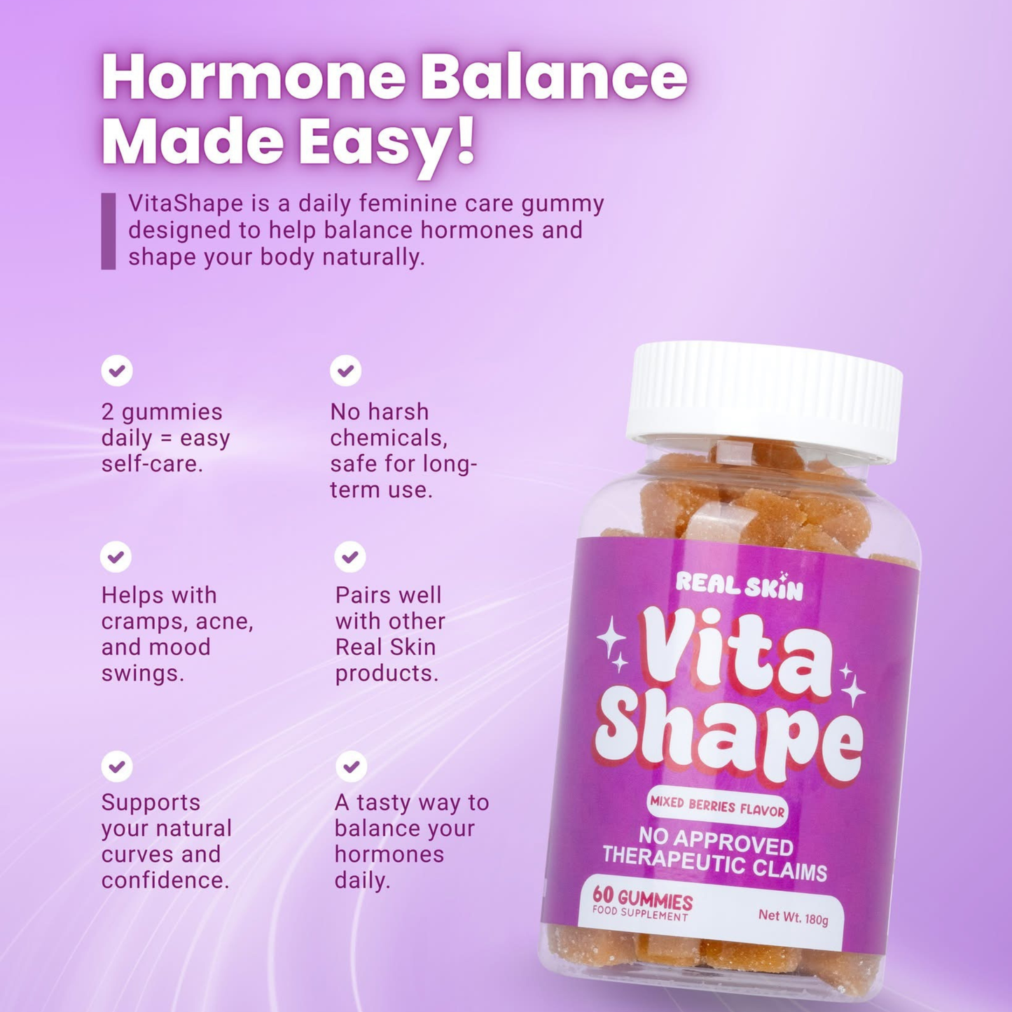 Real Skin Vita Shape 60 & 30 Gummies