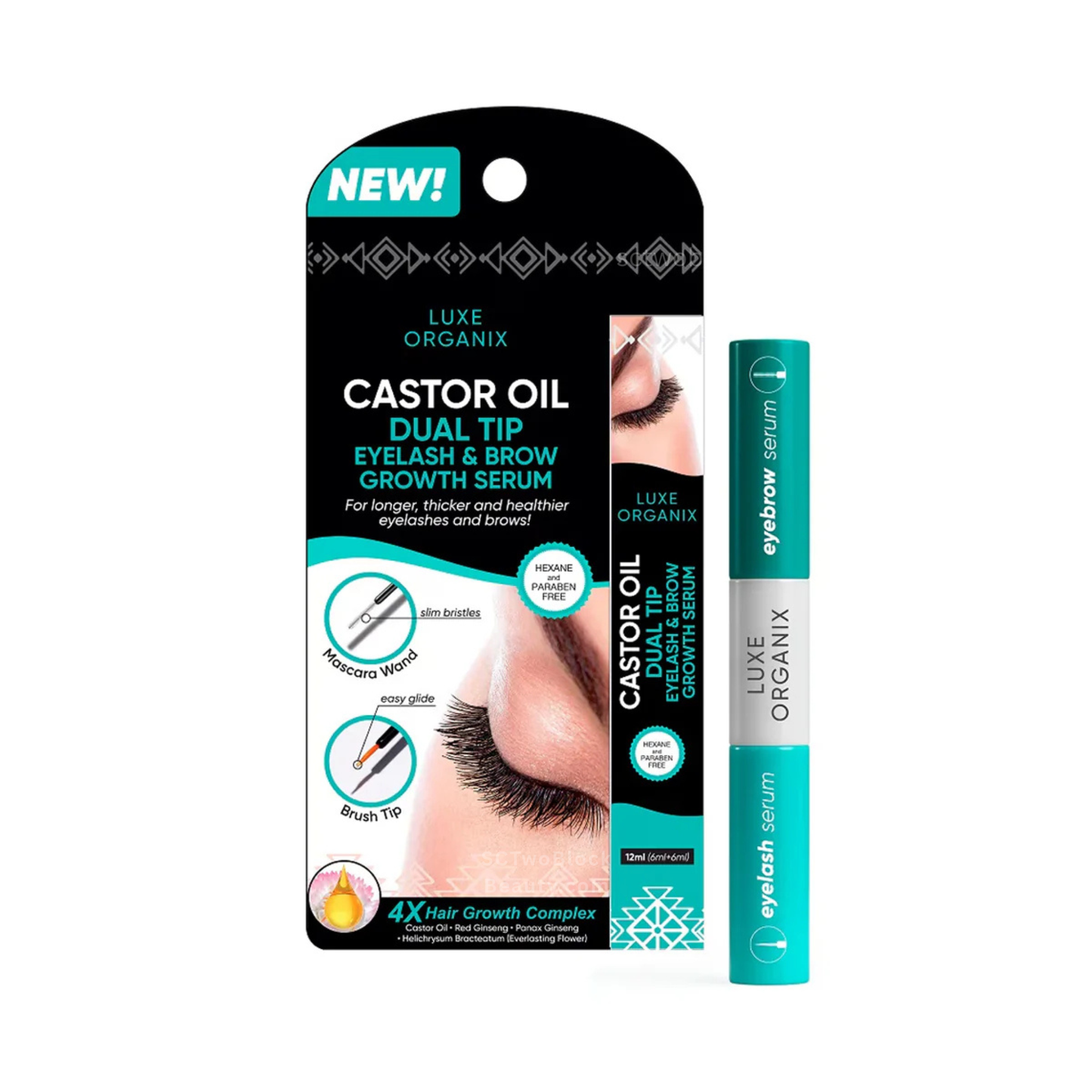 Luxe Organix Castor Oil Dual Tip Eyelash & Eyebrow Growth Serum