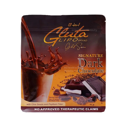 12-in-1 Gluta Lipo Gold Series Dark Chocolate 25g x 10 Sachets