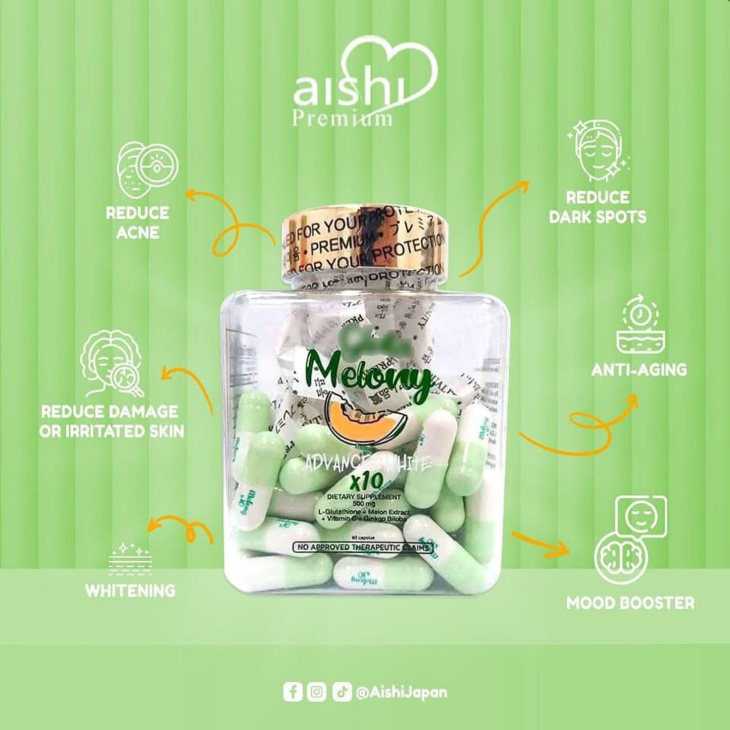 Aishi Premium Gluta Melony Advance White Glutathione