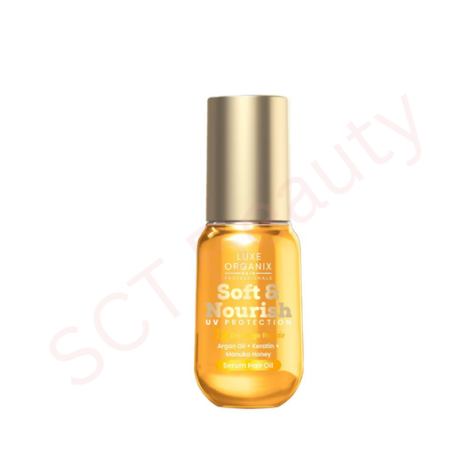 Luxe Organix Soft & Nourish Serum Hair Oil Argan Oil + Keratin + Manuka Honey Damage Repair