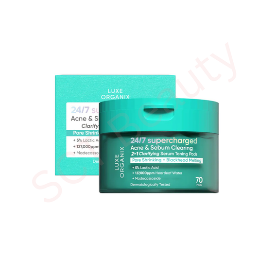 Luxe Organix 24/7 Supercharged Acne & Sebum Clearing Serum Toning Pads