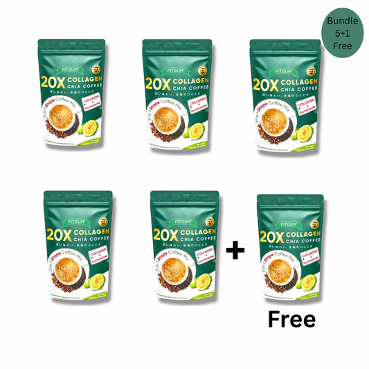Fitgum Chia Collagen Coffee Bundle 5+1 Free