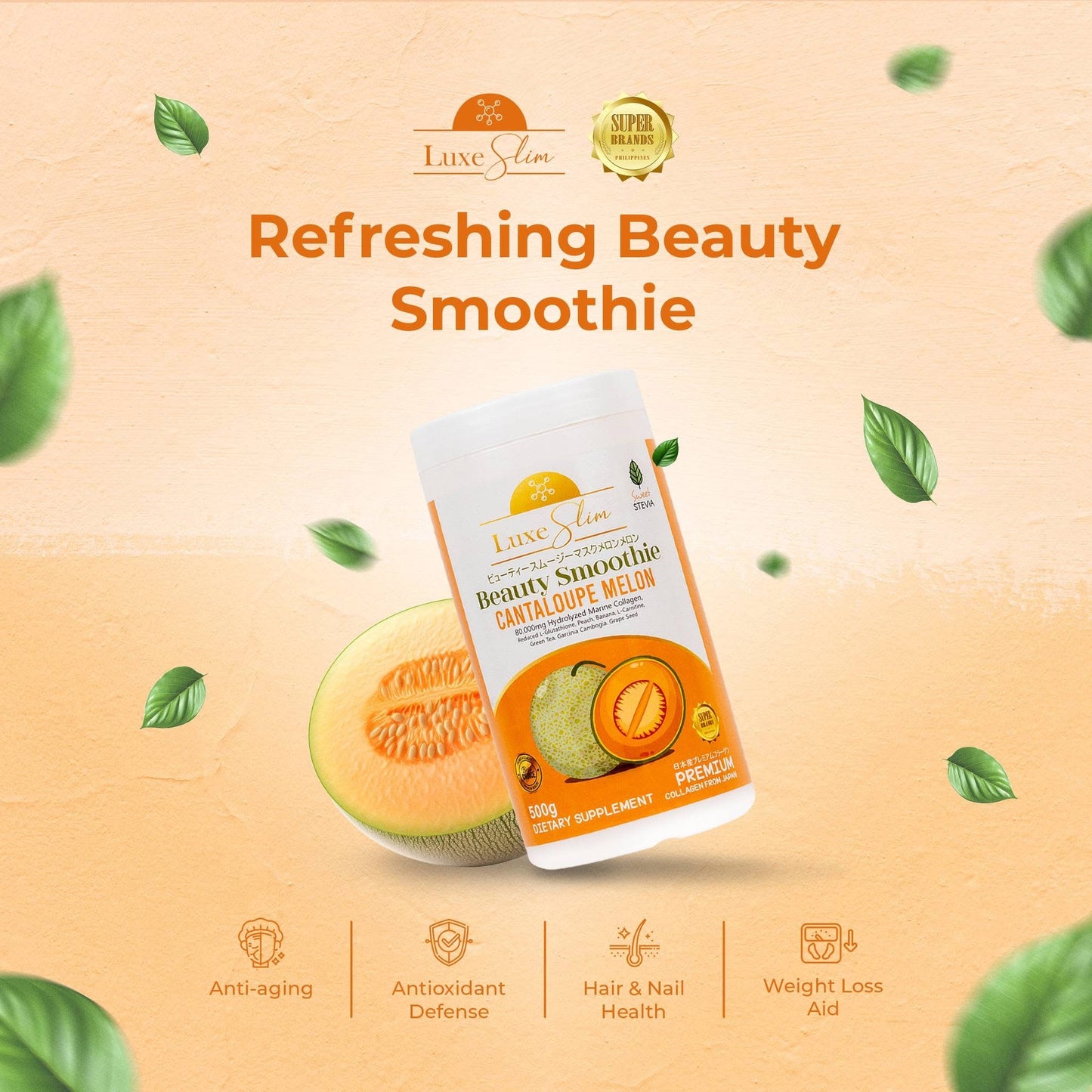 Luxe Slim Cantaloupe Melon Beauty Smoothie 500g