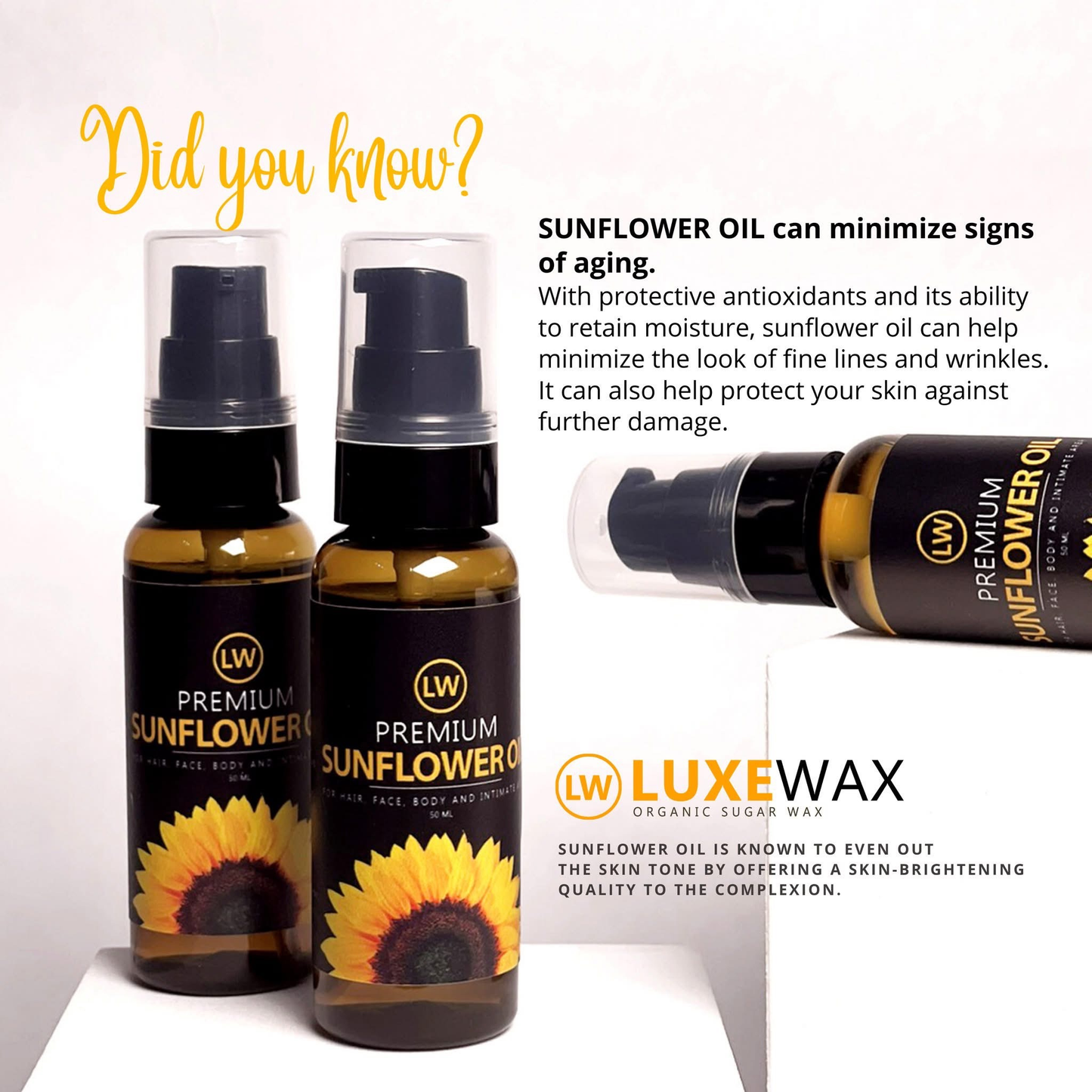 Luxe Wax Sunflower Oil 50ml