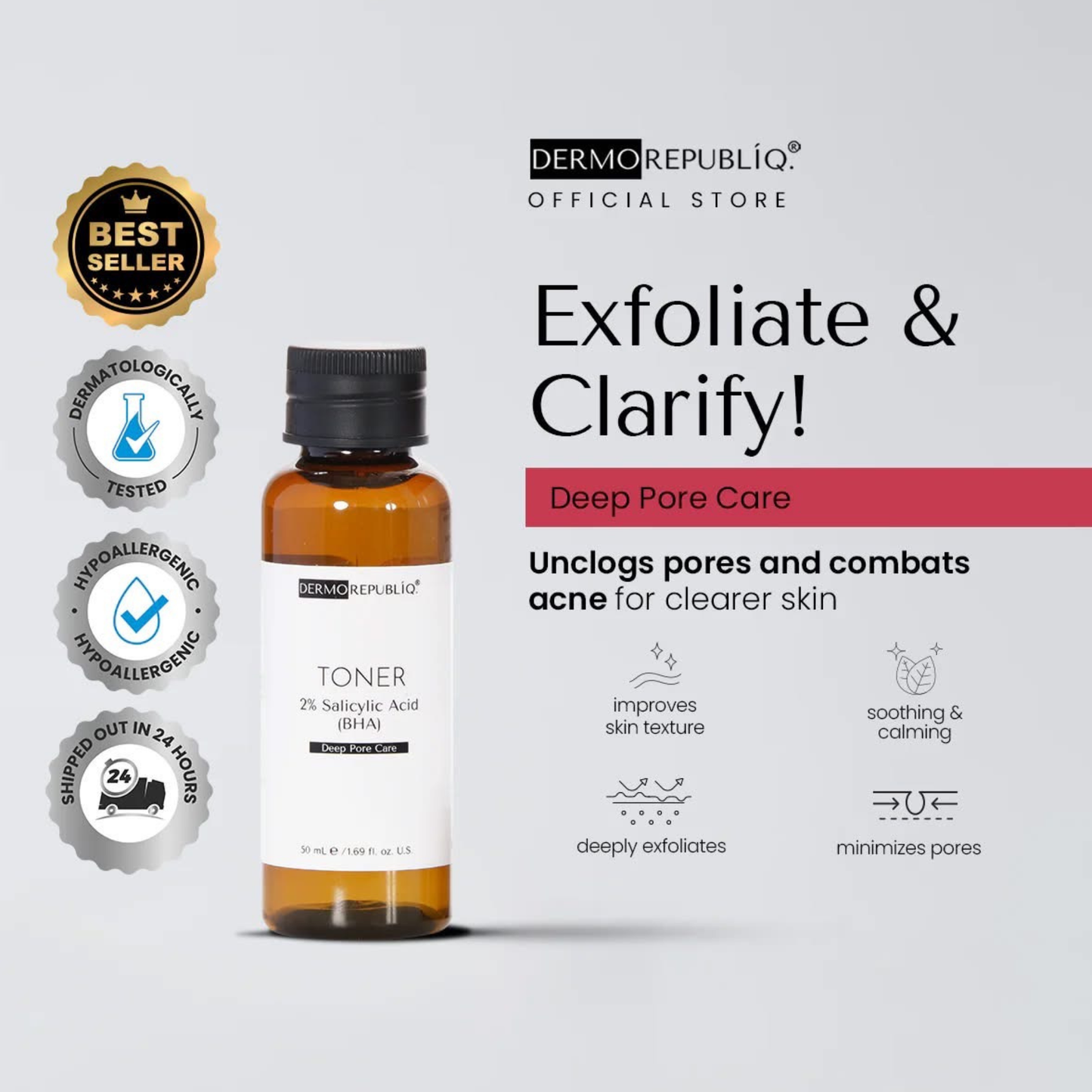 Dermorepubliq 2% Salicylic Acid (BHA) Deep Pore Care Toner