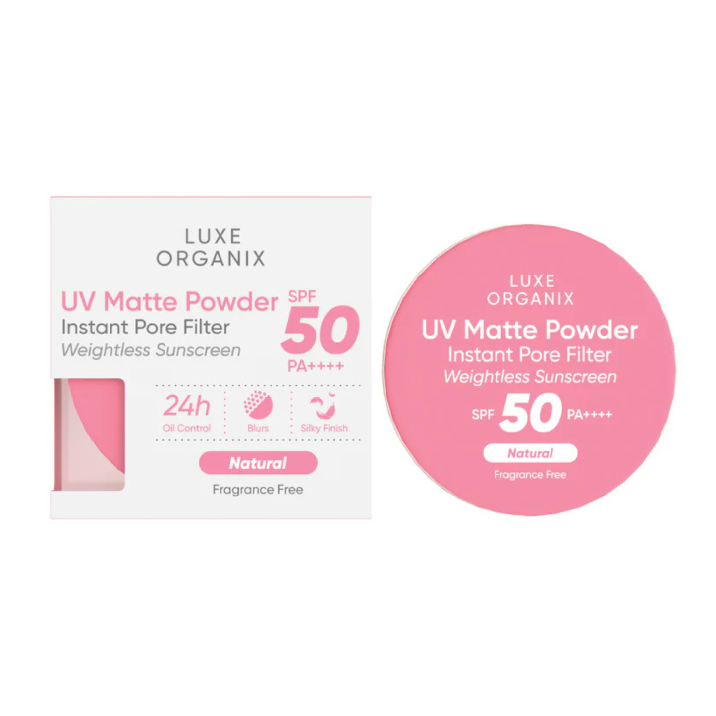 Luxe Organix UV Matte Powder Instant Pore Filter Weightless Sunscreen SPF 50 PA++++