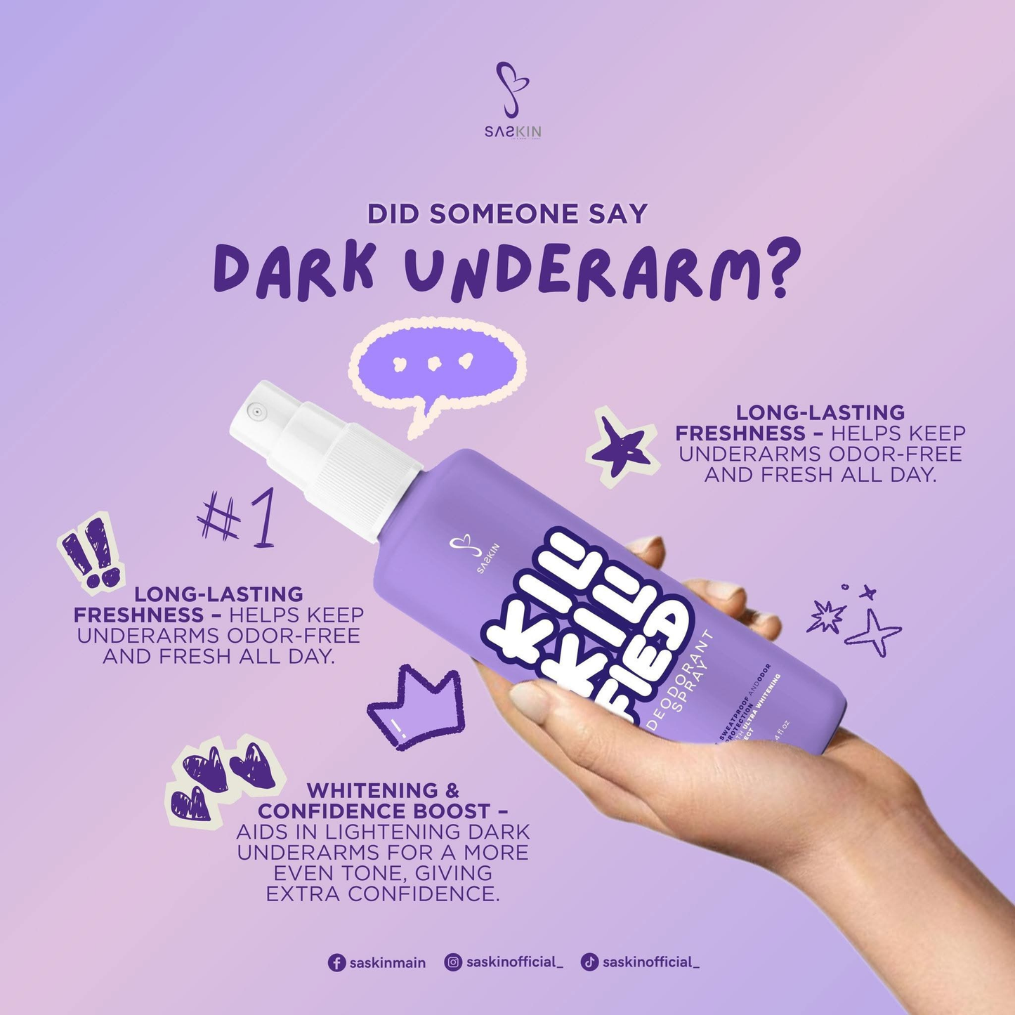 Saskin Kilikilified Deodorant Spray